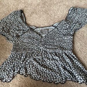 urban outfitters short sleeve flowy shirt